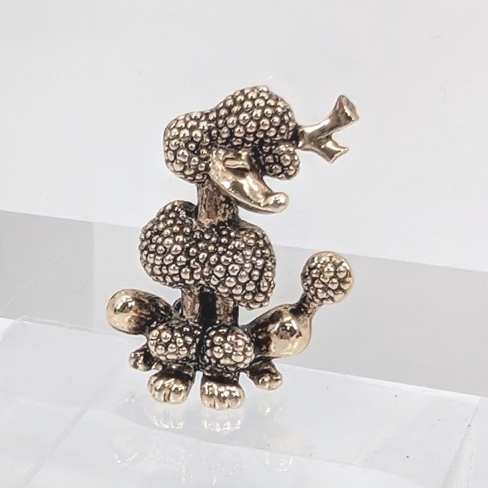 Vintage‎ French Poodle Dog Brooch Gold Tone Kitsch Retro Novelty